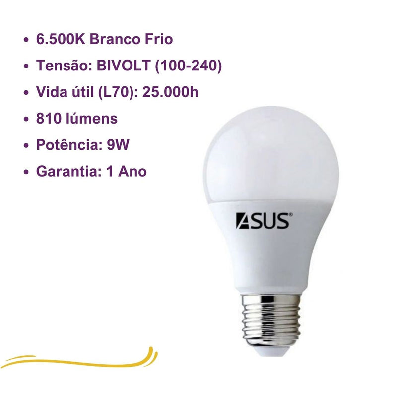 Lâmpada LED A60 9W 6500K Bivolt