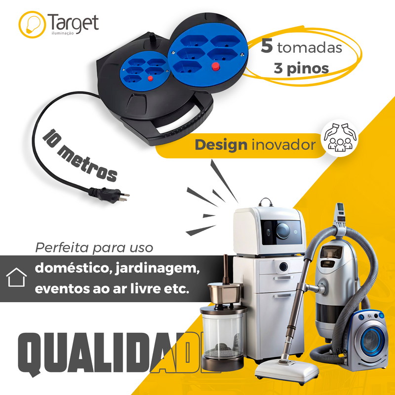 Extensão Elétrica Carretel 10M 2P+T 10A