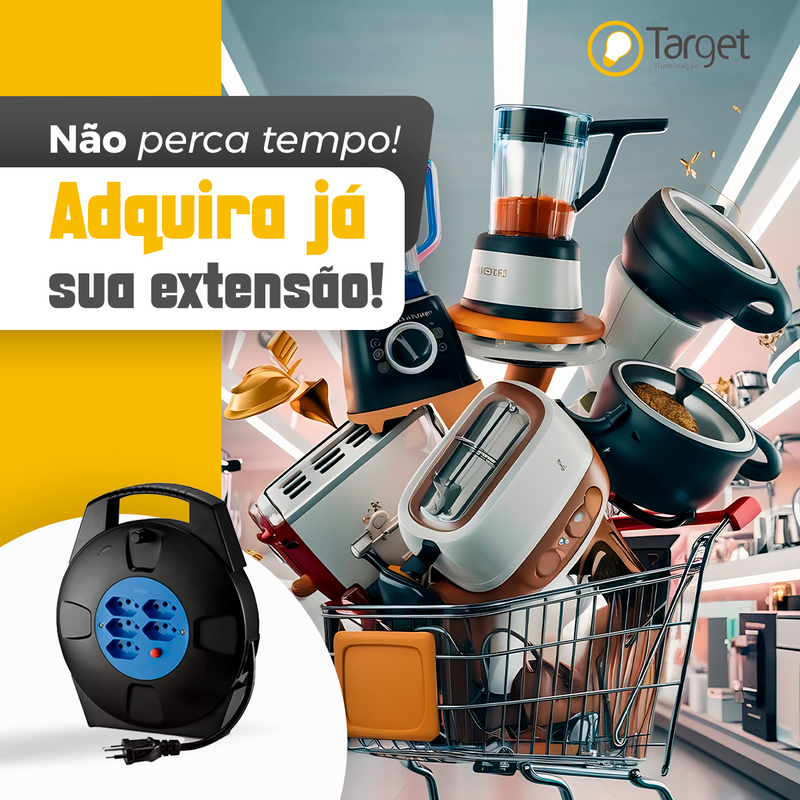 Extensão Elétrica Carretel 10M 2P+T 10A