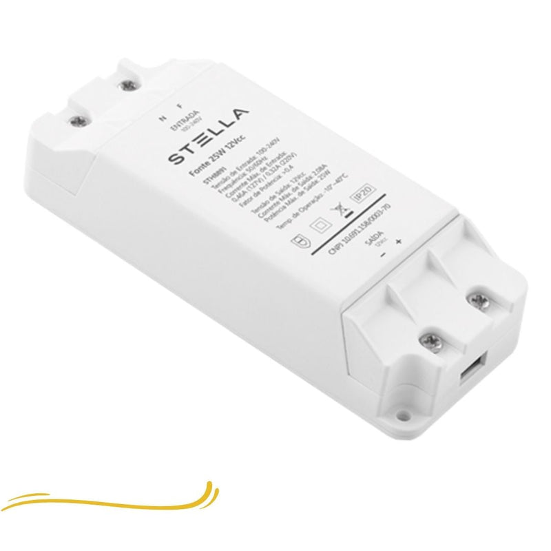 Fita de LED Eco 5w/m IP20 12v 5m 6500K + Fonte Profissional Para Led 12V 25W IP20