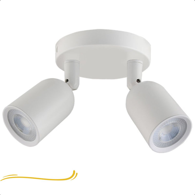 Spot de Led Direct Duplo MR16 Circular 8W 3000K Branco Quente