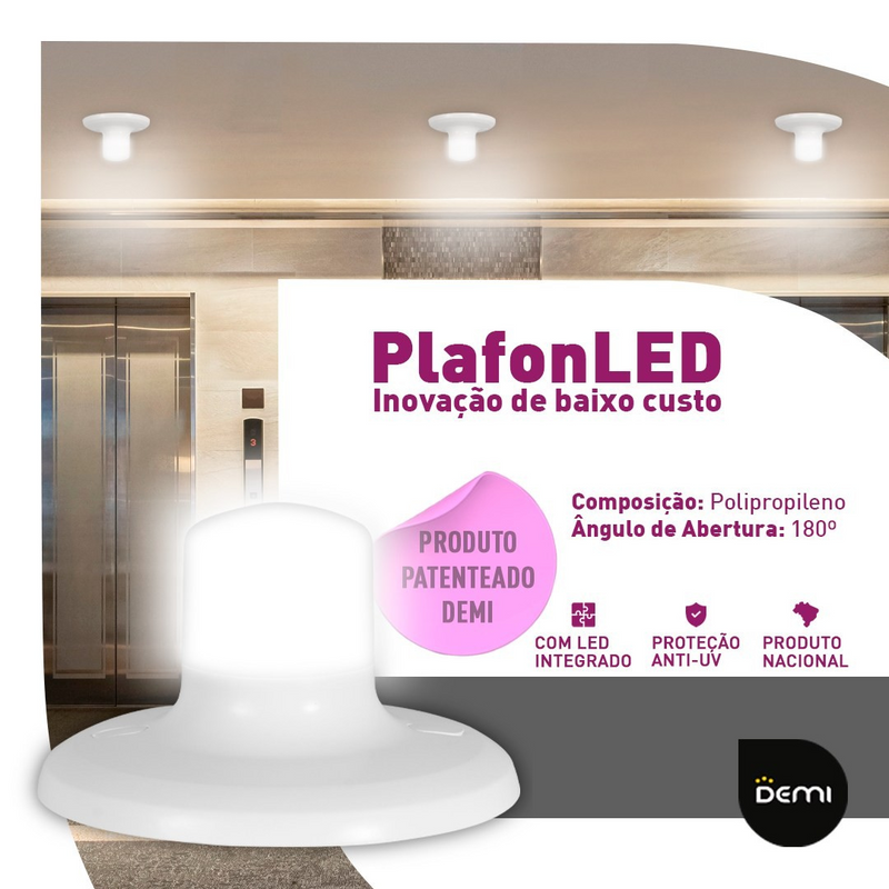 Plafon LED 9W 6500K Bivolt